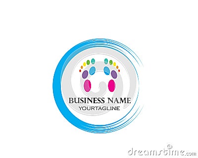 foot ilustration Logo vector for business massage,therapist design Vector Illustration
