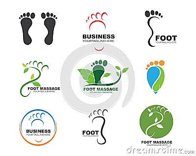 foot ilustration Logo vector for business massage,therapist design Vector Illustration