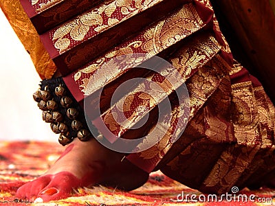 Foot of an Indian Classical Dancer Stock Photo