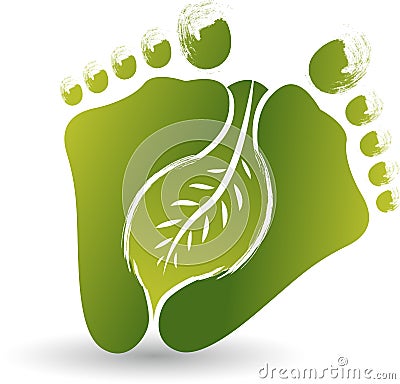 Foot leaf logo Vector Illustration
