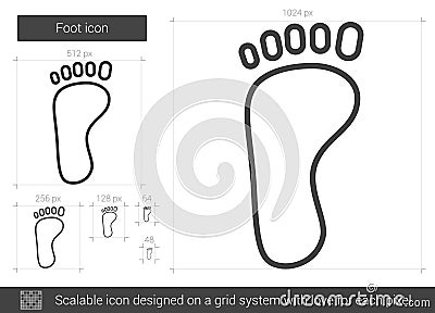 Foot line icon. Vector Illustration