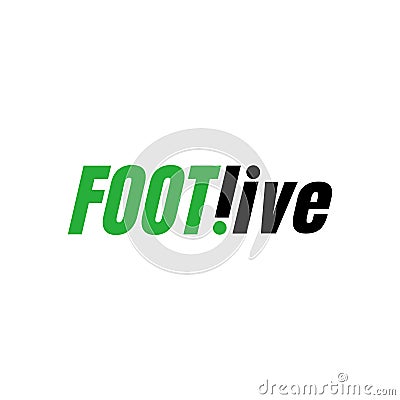 Foot live. Football logotype template. Soccer logo concept. Vector typography illustration. Vector Illustration