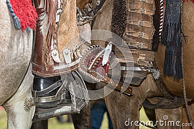 Foot of local cowboys Stock Photo