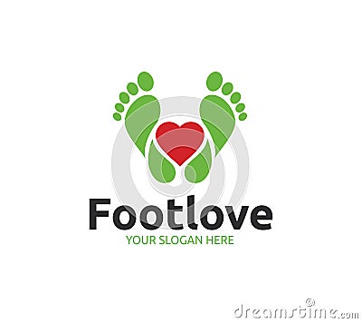 Foot Love Logo Stock Photo