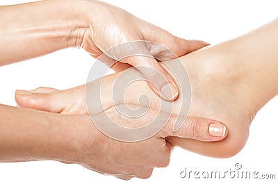 Foot massage Stock Photo
