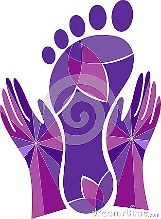 Foot massage logo Vector Illustration