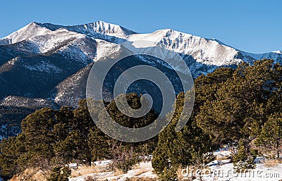 14,276 Foot Mount Antero is part of the Swatch Mountain Range. Stock Photo