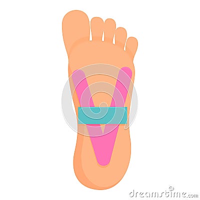 Foot pain kinesio icon cartoon vector. Tape sport Vector Illustration