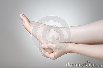 Foot pain Stock Photo