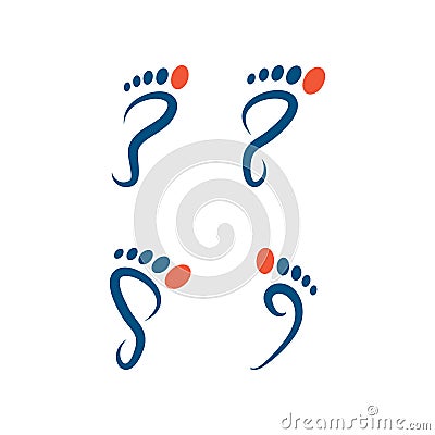 Foot palm icon template Vector Illustration