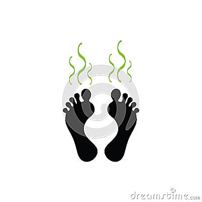 Foot Perspiration Icon, Smelly Feet Symbol, Sweaty Legs, Smell Human Bare Foot Prints, Vector Illustration Vector Illustration