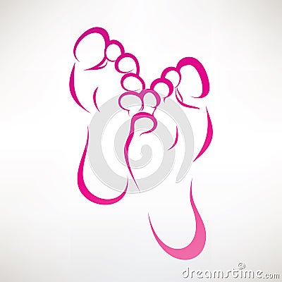 Foot print outlined symbol Vector Illustration