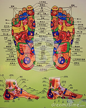 Foot Massage Chart Editorial Stock Photo