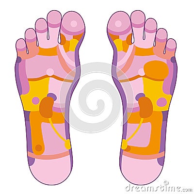 Foot reflexology pink Vector Illustration