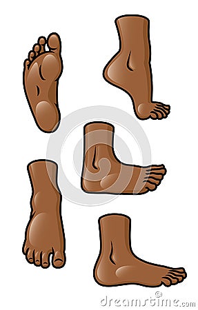 Foot Set Vector Illustration