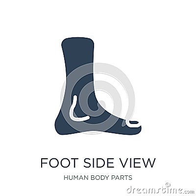 foot side view icon in trendy design style. foot side view icon isolated on white background. foot side view vector icon simple Vector Illustration