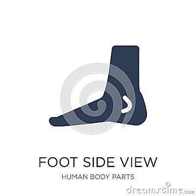 Foot side view icon. Trendy flat vector Foot side view icon on w Vector Illustration