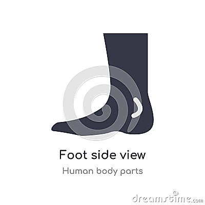 foot side view outline icon. isolated line vector illustration from human body parts collection. editable thin stroke foot side Vector Illustration