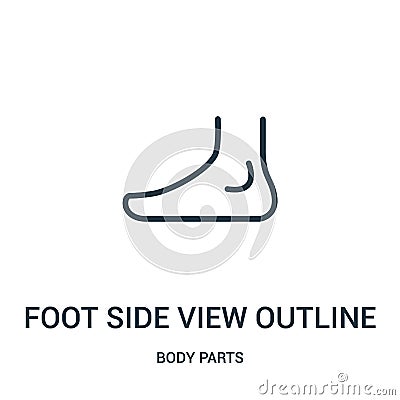 foot side view outline icon vector from body parts collection. Thin line foot side view outline outline icon vector illustration Vector Illustration