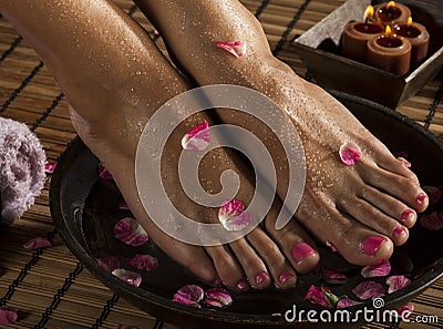 Foot Spa Treatment Stock Photo