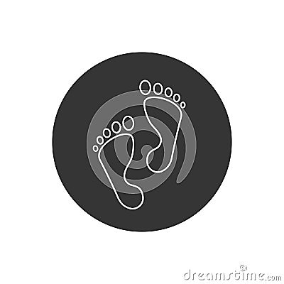 Foot step line icon. Vector illustration flat style Vector Illustration