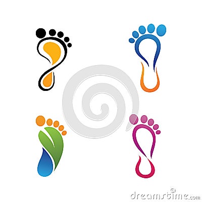 Foot therapist logo vector icon Vector Illustration