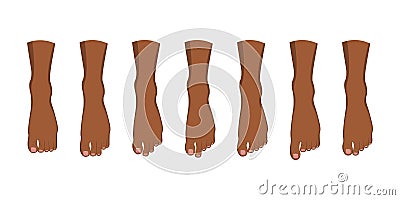 Foot toe shape types set. Vector Illustration