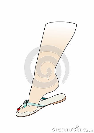 Foot with tong Vector Illustration