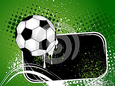 Football background with the ball, wings Cartoon Illustration