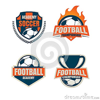 Football badge logo template collection design Vector Illustration