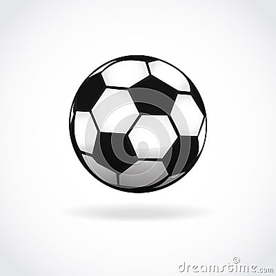 Football ball icon. Soccer ball symbol. Foot ball isolated on white. Vector sport illustration Cartoon Illustration