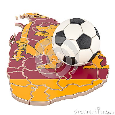 Football ball with map of Sri Lanka concept, 3D rendering Stock Photo