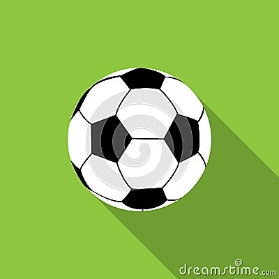 Football ball on green background. Vector Illustration