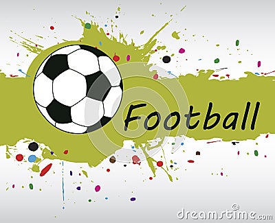 Football banner.Abstract green splash.Football background with c Vector Illustration