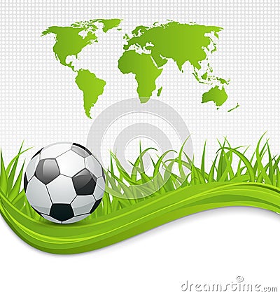 Football card with ball for Brazil 2014 Vector Illustration