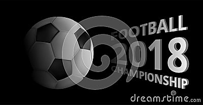 Football 2018 championship background with soccer ball. Vector Illustration