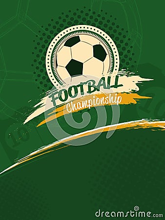 Football championship poster. Sport background in retro style Vector Illustration