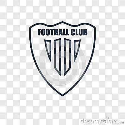 Football club concept vector linear icon isolated on transparent Vector Illustration