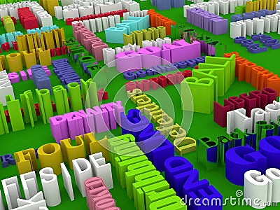 Football color words Stock Photo