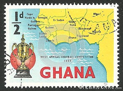 Football Competitions, Map from West Africa Editorial Stock Photo