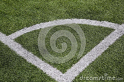 Football corner with artificial surface Stock Photo