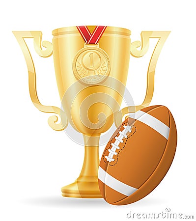 Football cup winner gold stock vector illustration Vector Illustration