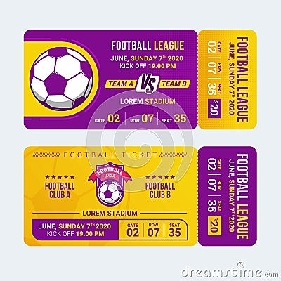 Football entry ticket template vector illustration Vector Illustration