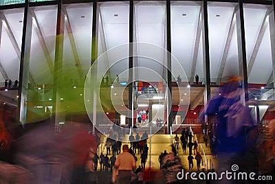 Football fans crowd going to stadium Editorial Stock Photo