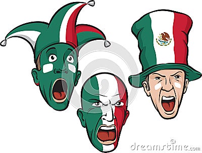 Football fans from Mexico Vector Illustration