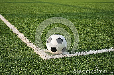 Football on the Field Stock Photo