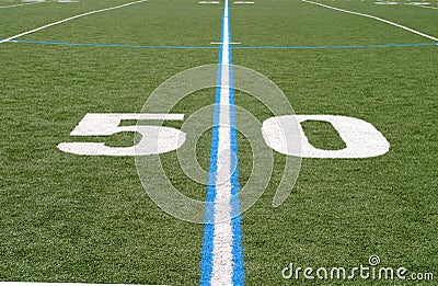 Football Field Fifty Stock Photo