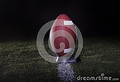 Football Field Kickoff Stock Photo