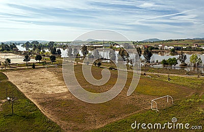 Football field Stock Photo