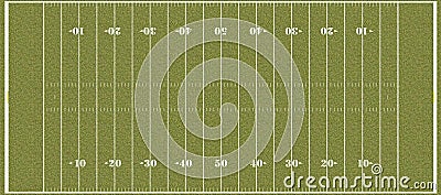 Football field - regulation NFL hashmarks Stock Photo